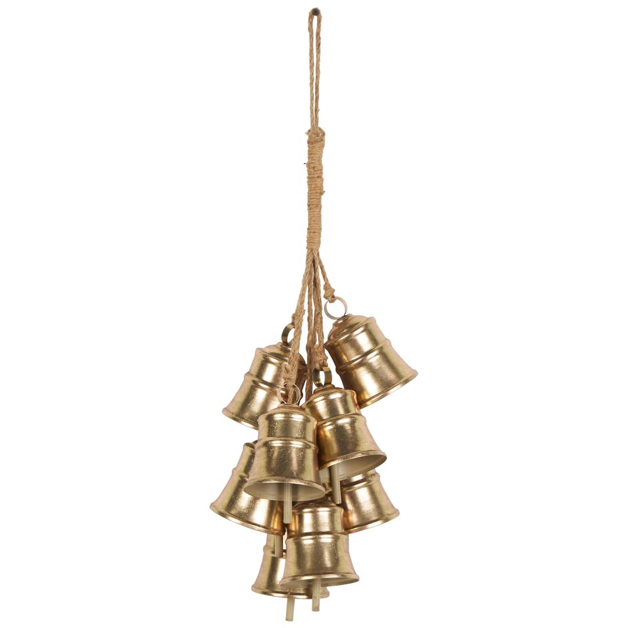 25" Gold Metal Cascading Cluster Decorative Bells